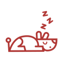 red icon of dog sleeping-boarding.png